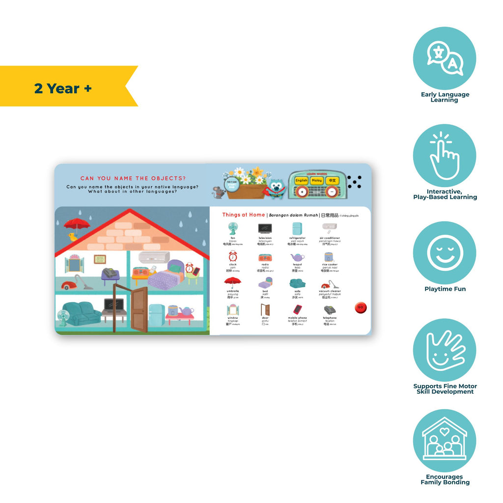 Press and Learn English Malay Chinese Words